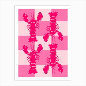 Lobster Tile Pink On Pink Art Print