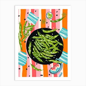 Sugar Snap Peas Summer Illustration 1 Art Print