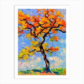 Quercus Rubra tree Abstract Block Colour Art Print