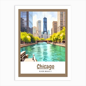 Chicago River Walk Art Print