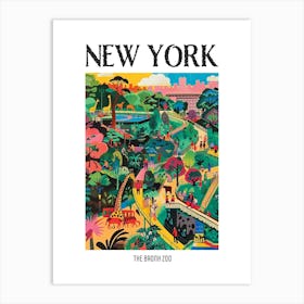 The Bronx Zoo New York Colourful Silkscreen Illustration 3 Poster Art Print