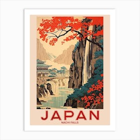 Nachi Falls, Visit Japan Vintage Travel Art 2 Art Print