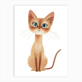 Abyssinian Cat Clipart Illustration 1 Art Print