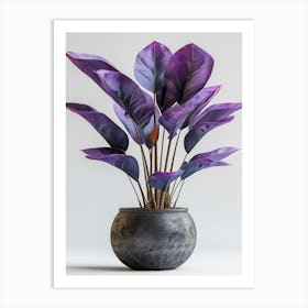 Purple Plant In A Pot 2 Art Print