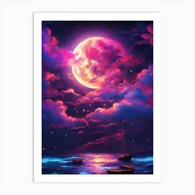 Full Moon Painting Art Print