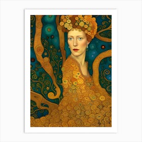 Artistic Symphony Goldilocks By Klimt And Van Gogh Art Print