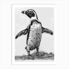 African Penguin Standing On Tiptoes 4 Art Print