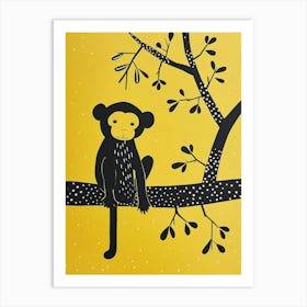 Yellow Bonobo 2 Art Print