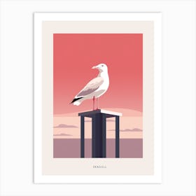 Minimalist Seagull 2 Bird Poster Art Print