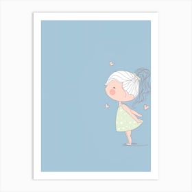 Little Girl With Hearts Art Print