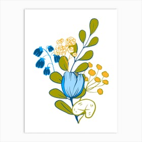 Beautiful Spring Flowers Shabby Chic Art Print