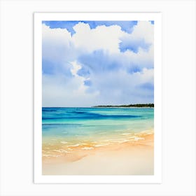 Taino Beach, Bahamas Watercolour Art Print