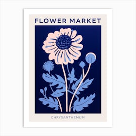 Blue Flower Market Poster Chrysanthemum 4 Art Print