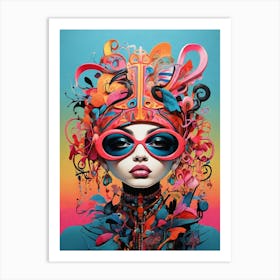 Girl In Sunglasses 1 Art Print