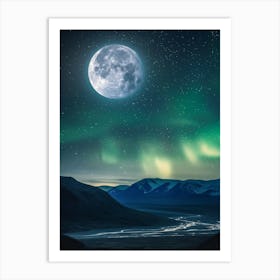 Full Moon Over Iceland Art Print