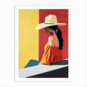 Mexican Woman In Hat Art Print