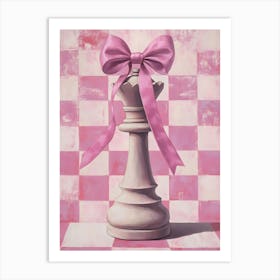 Pink Chess Piece Art Print