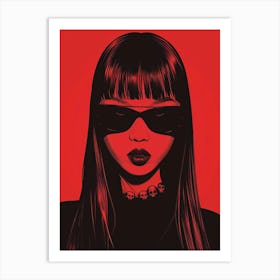 Asian Girl With Sunglasses 3 Art Print