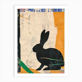 Rabbit 3 Cut Out Collage Art Print