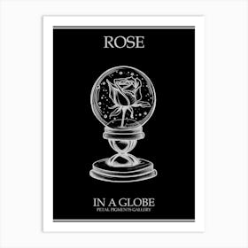 Rose In A Globe Line Drawing 1 Poster Inverted Art Print