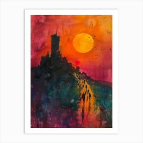 Sunset At The Castle Art Print