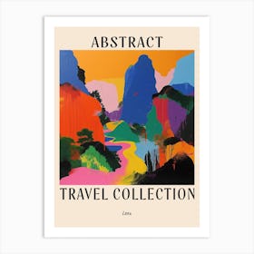 Abstract Travel Collection Poster Laos 1 Art Print