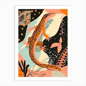 Leopard Lizard Abstract Modern Illustration 2 Art Print