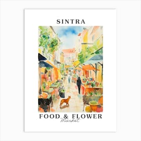 Food Market With Cats In Sintra 2 Poster Art Print