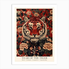 Chinese Lunar Year Of The Tiger 1 William Morris Style Art Print