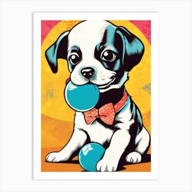 Retro Puppy Art Print