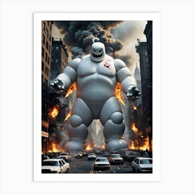 The Enormous Giant Creature Causes Chaos Art Print