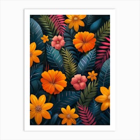 Seamless Tropical Pattern 1 Art Print