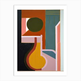 Orange Vase Abstract Art Print