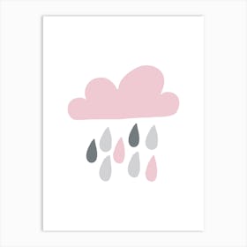 Rain Cloud Pink And Grey Art Print