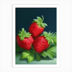 Everbearing Strawberries, Plant, Crayon Art Print