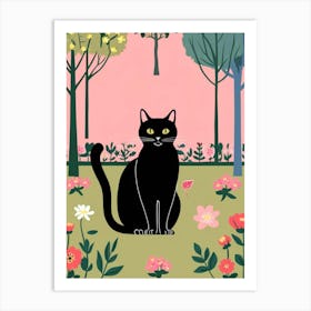 Cat In The Garden 3 Art Print