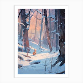 Winter Rabbit 5 Illustration Art Print