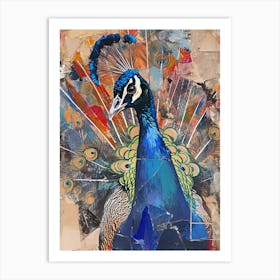 Kitsch Peacock Collage 3 Art Print