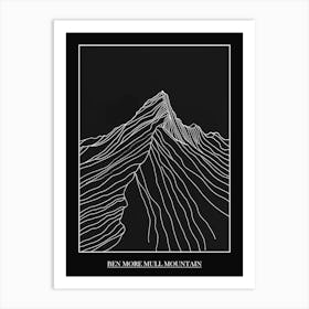 Ben More Mull Mountain Line Drawing 2 Poster Art Print