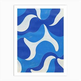 Blue And White Waves Art Print