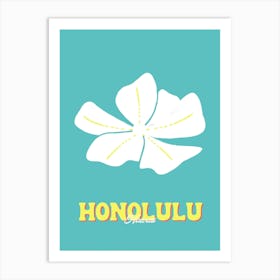 Honolulu Hawaii City FlowerCoastal Wall Art Art Print