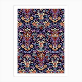 Radiant Petals London Fabrics Floral Pattern 5 Art Print