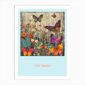Fly Away Butterfly Collage 1 Art Print