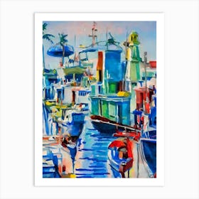 Port Of Santo Domingo Dominican Republic Abstract Block harbour Art Print