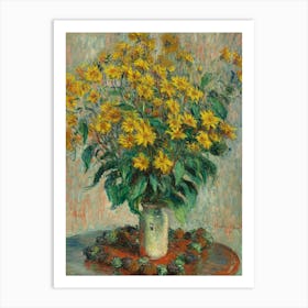 Sunflowers In A Vase waterclor yellow Art Print