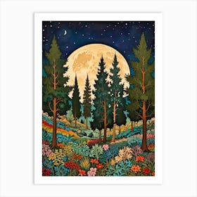 William Morris Full Moon In The Forest Art Print