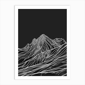 Beinn An Dothaidh Line Drawing 1 Art Print