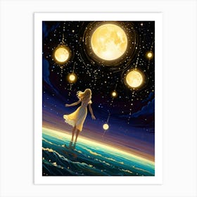 Moon In The Sky Art Print