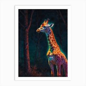 Giraffe In The Forest 2 Art Print