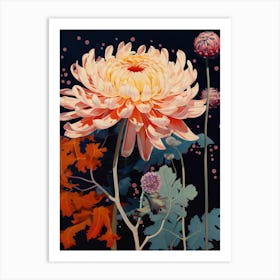 Surreal Florals Chrysanthemum 3 Flower Painting Art Print
